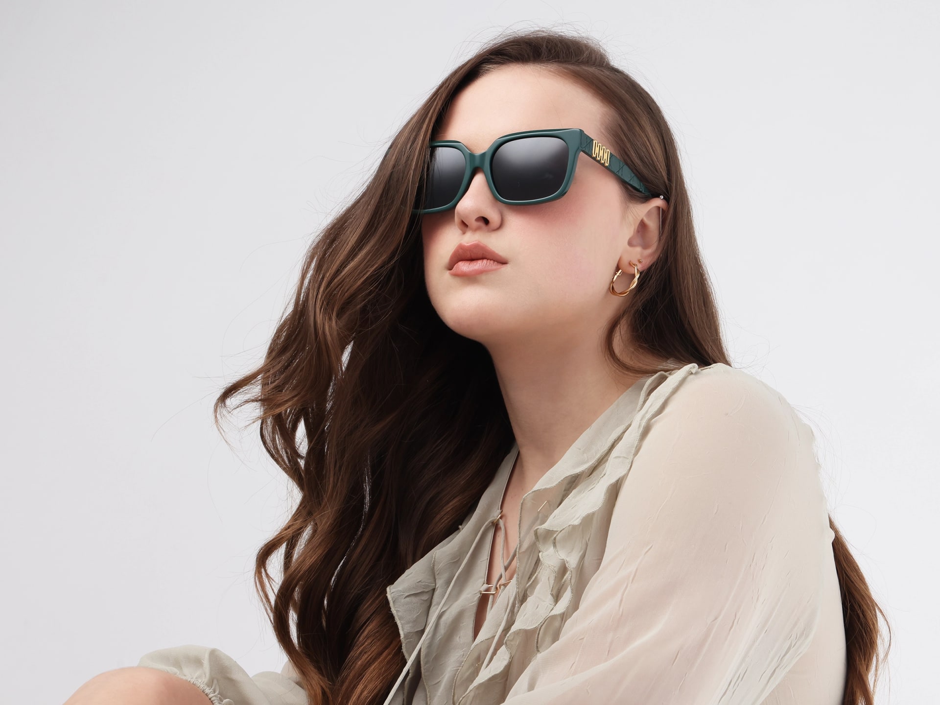 Square Full-Rim Dark Grey Tint Sunglasses