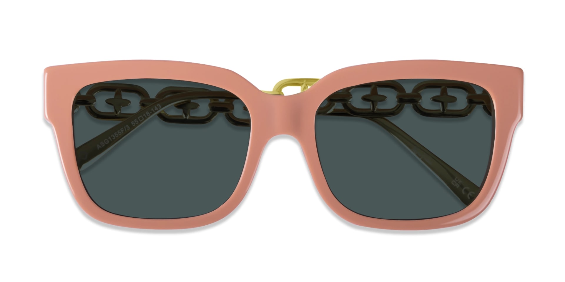 Pink Frame With Dark Grey Tint Sunglasses-6