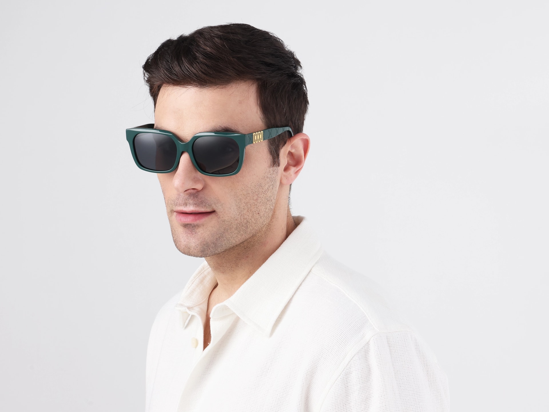 Square Full-Rim Dark Grey Tint Sunglasses