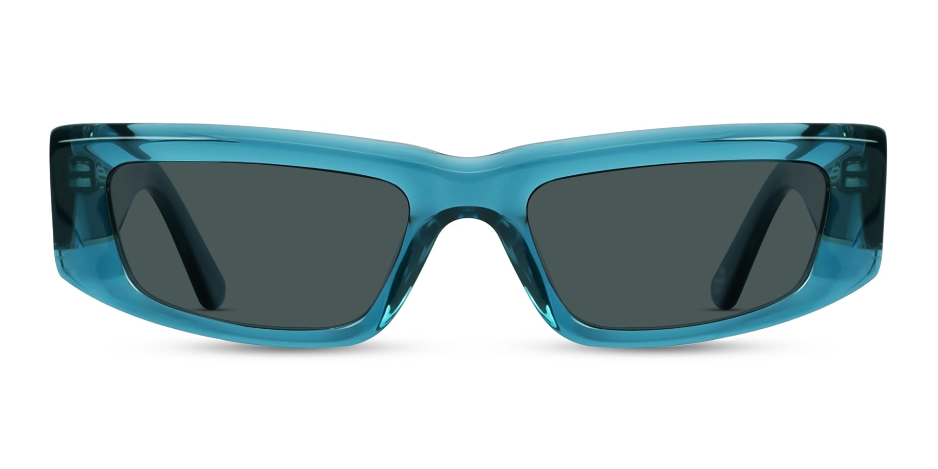 Rectangle Acetate Solid Dark Grey Tint Sunglasses