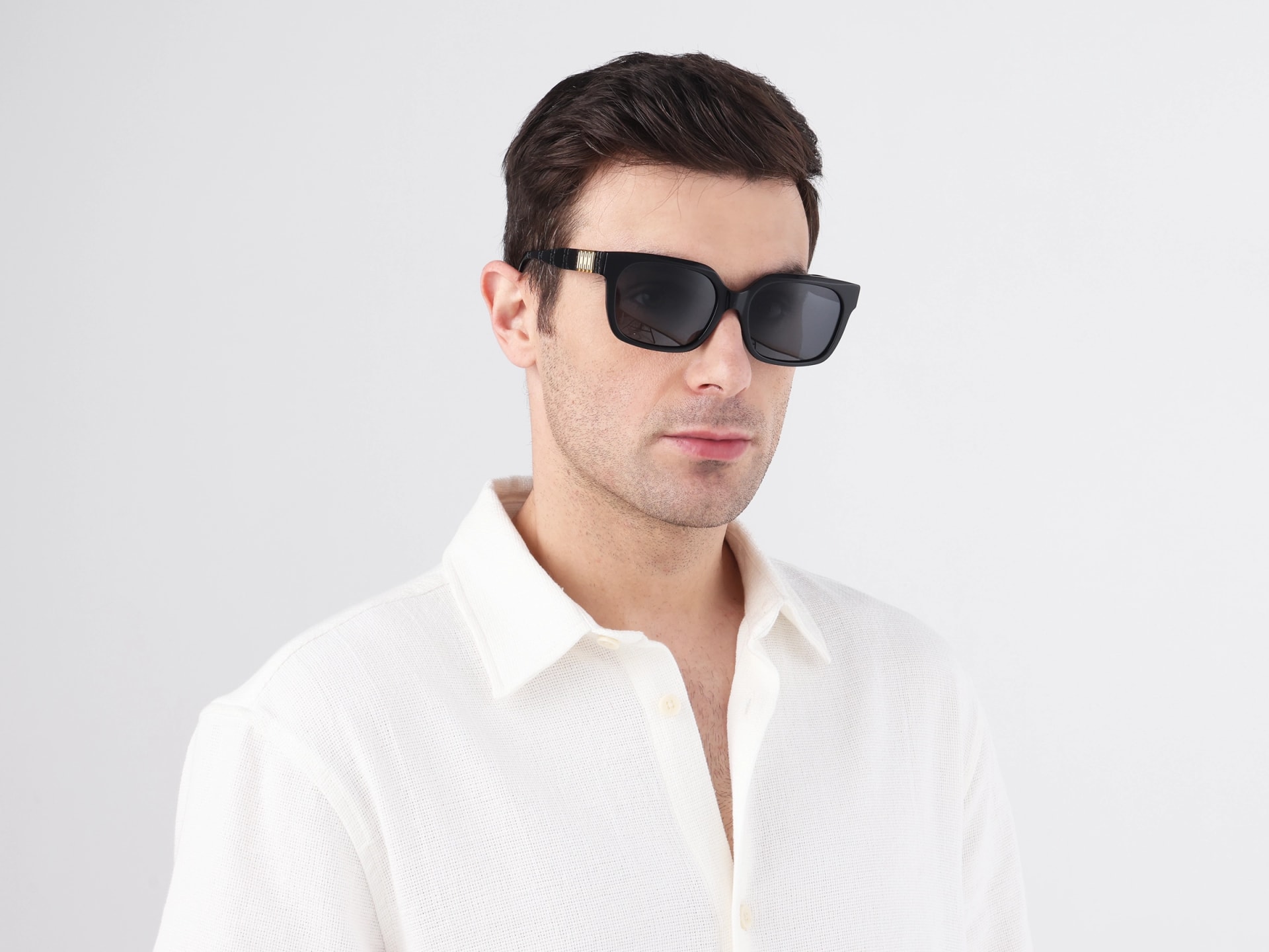 Square Full Rim Dark Grey Tinted Sunglasses
