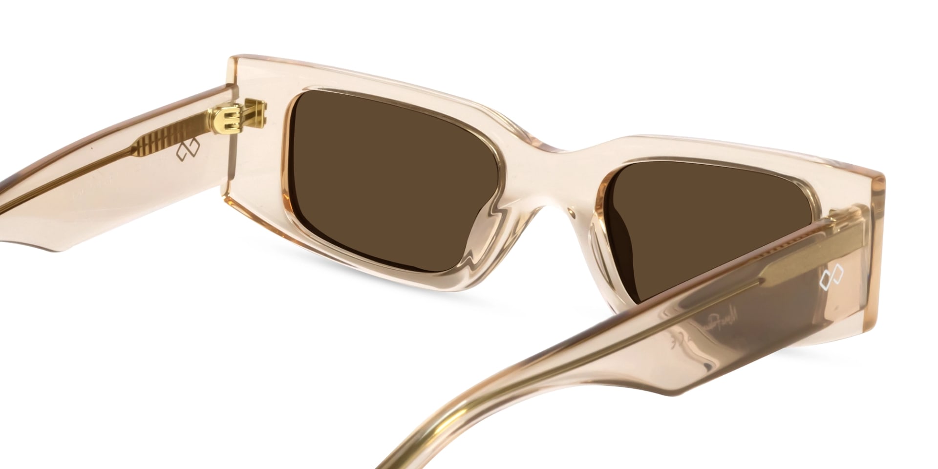 Rectangle Acetate Full-Rim Brown Tint Sunglasses-5