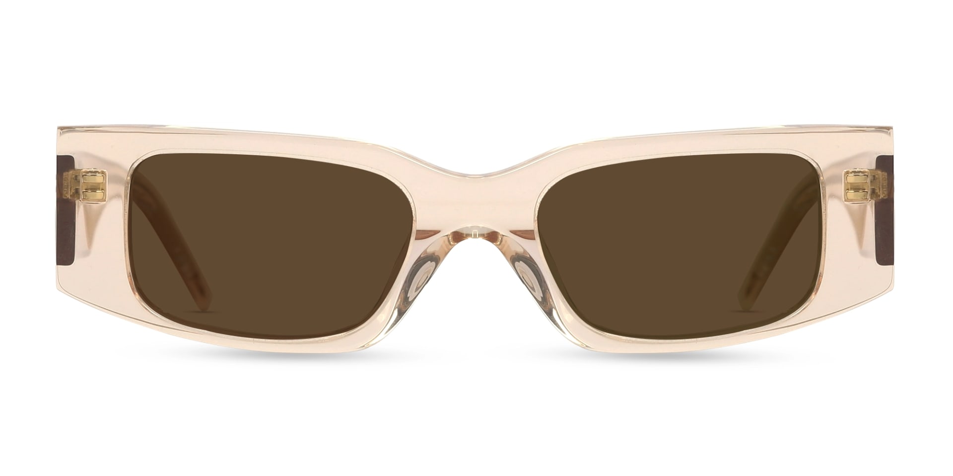 Rectangle Acetate Full-Rim Brown Tint Sunglasses-1
