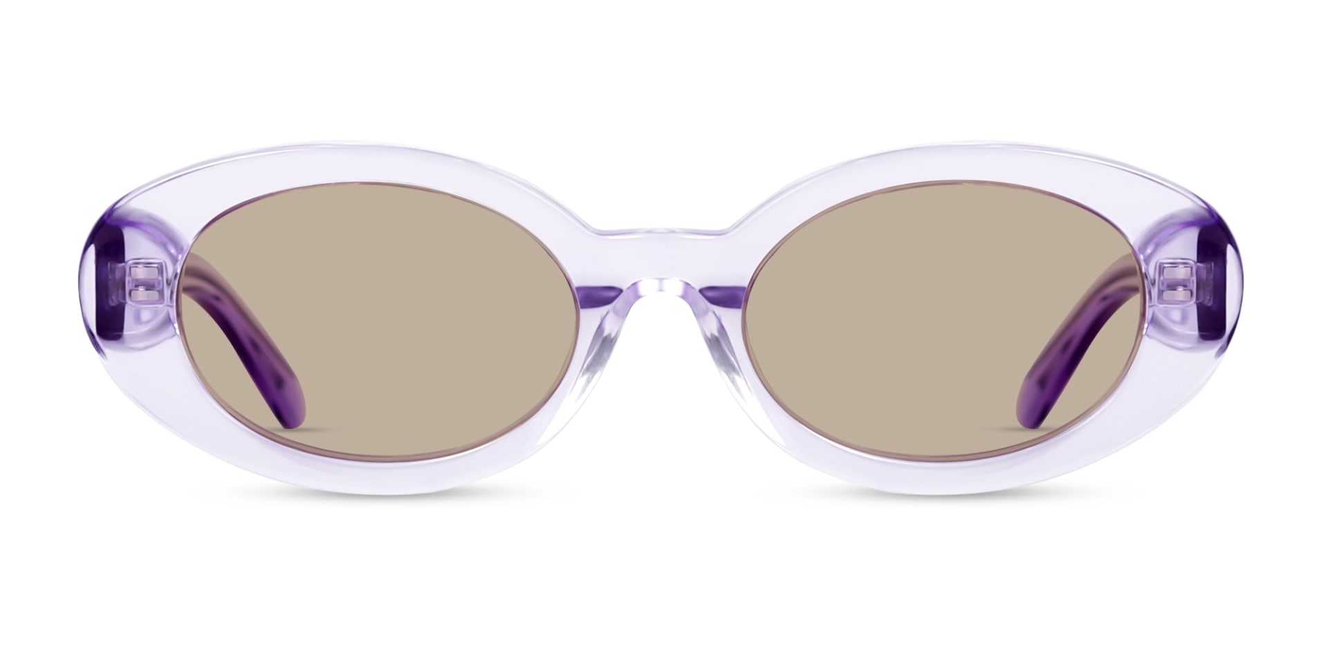Oval Crystal Frame With Brown Tint Sunglasses