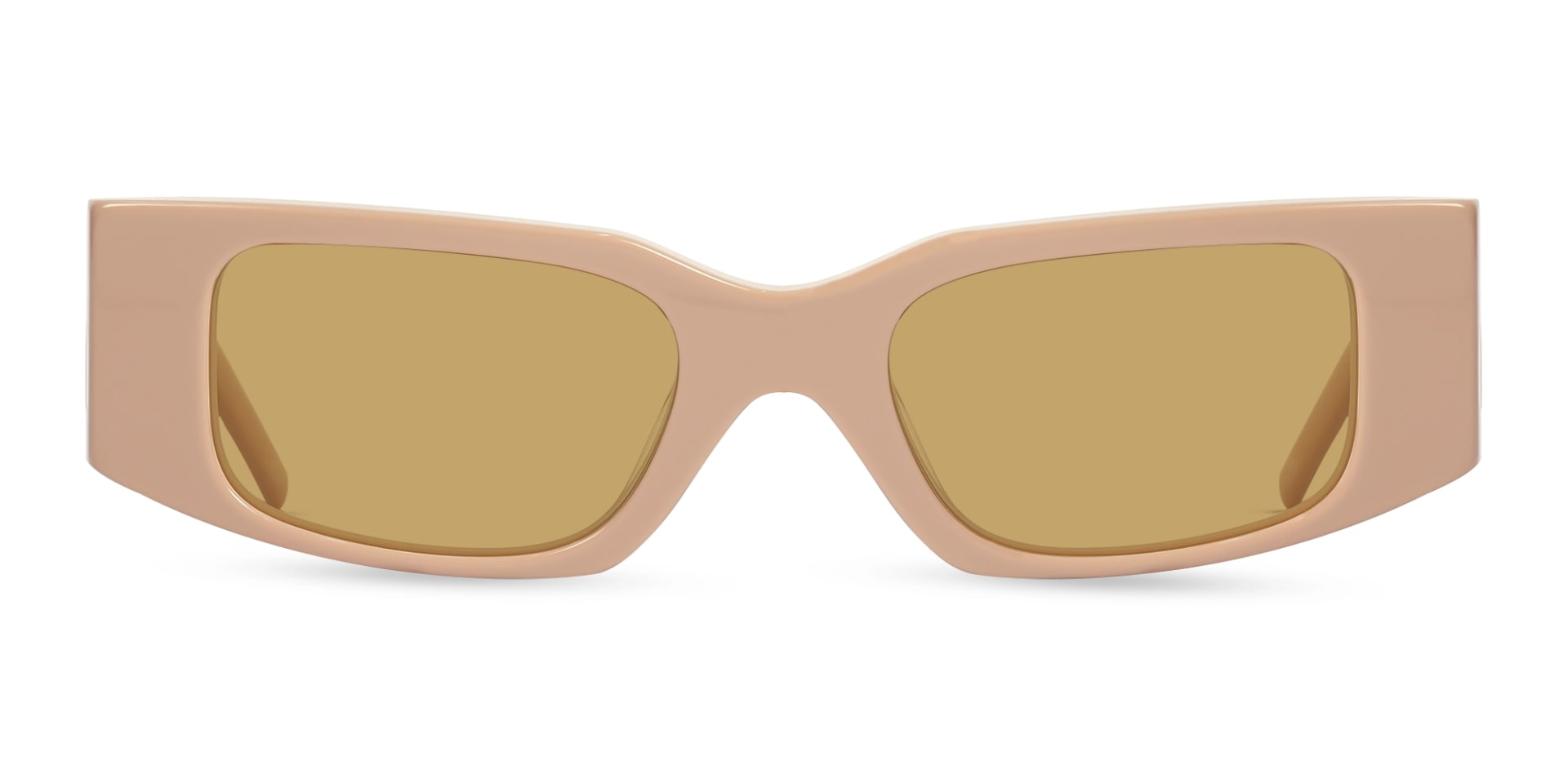 Rectangle Full-Rim Brown Tint Sunglasses-1