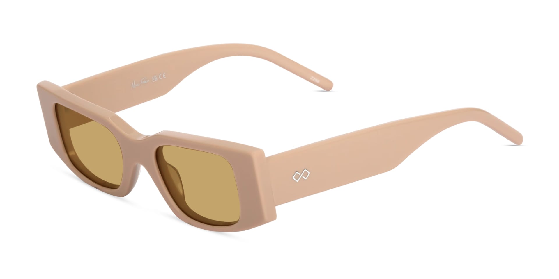 Rectangle Full-Rim Brown Tint Sunglasses-3