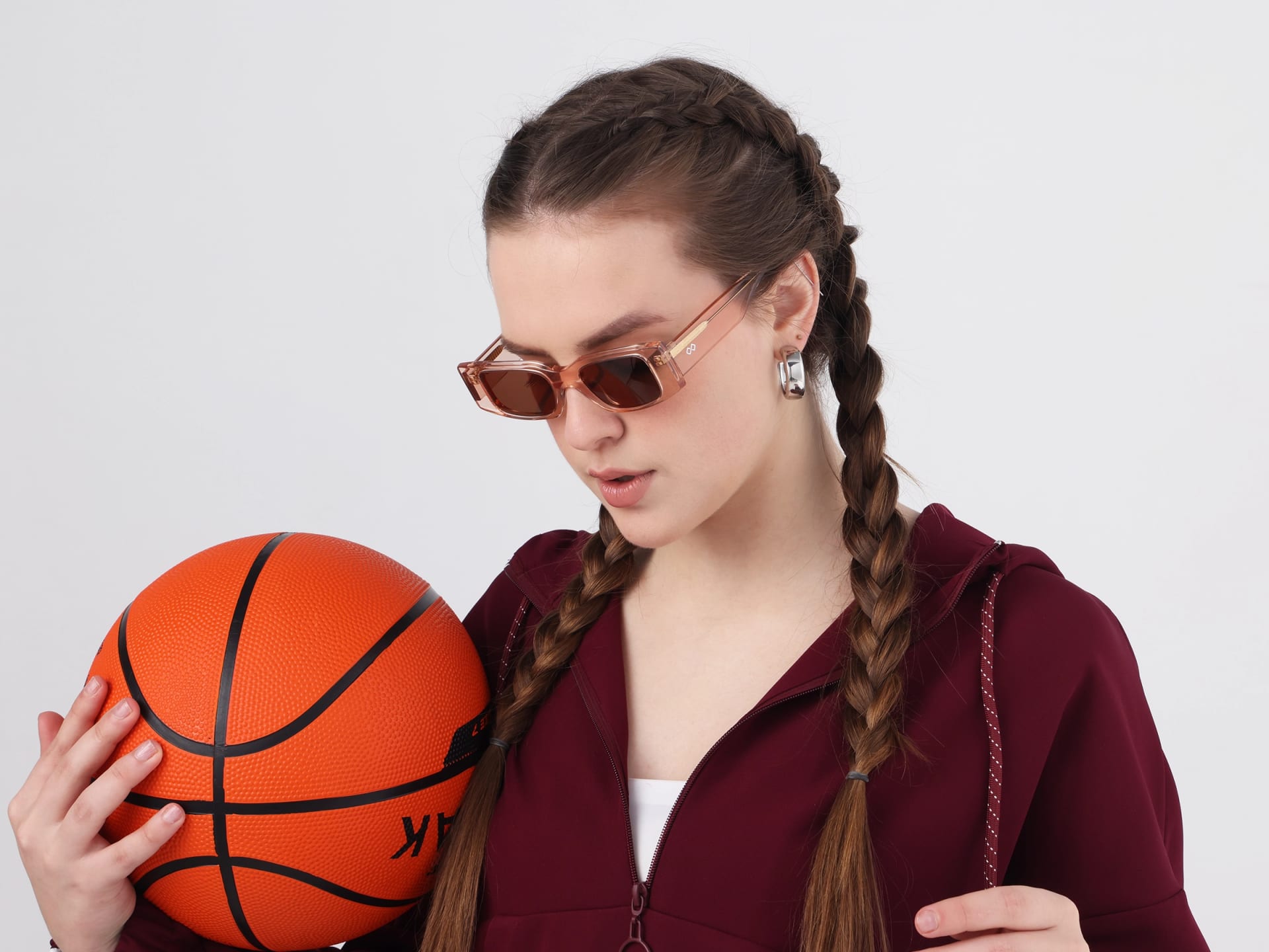 Rectangle Acetate Full-Rim Brown Tint Sunglasses-51
