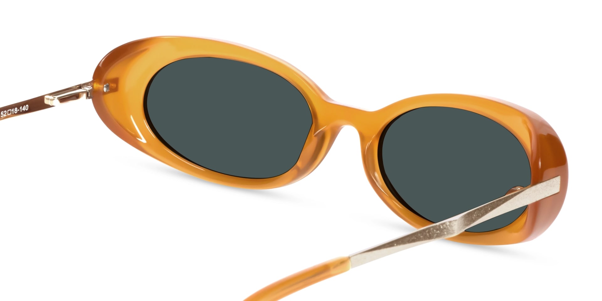 Golden Frame With Dark Grey Tinted Sunglasses-5