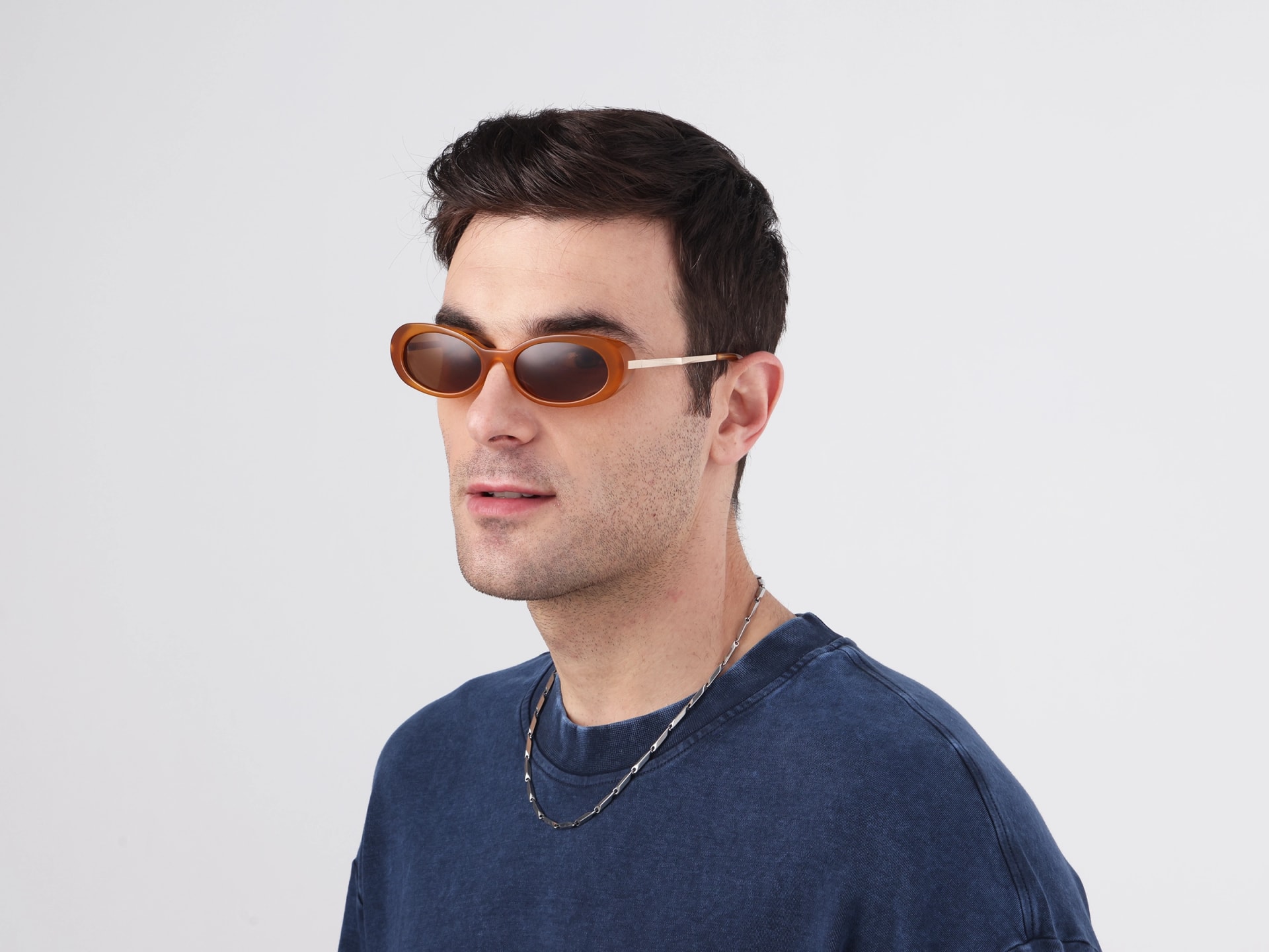 Golden Frame With Dark Grey Tinted Sunglasses-42