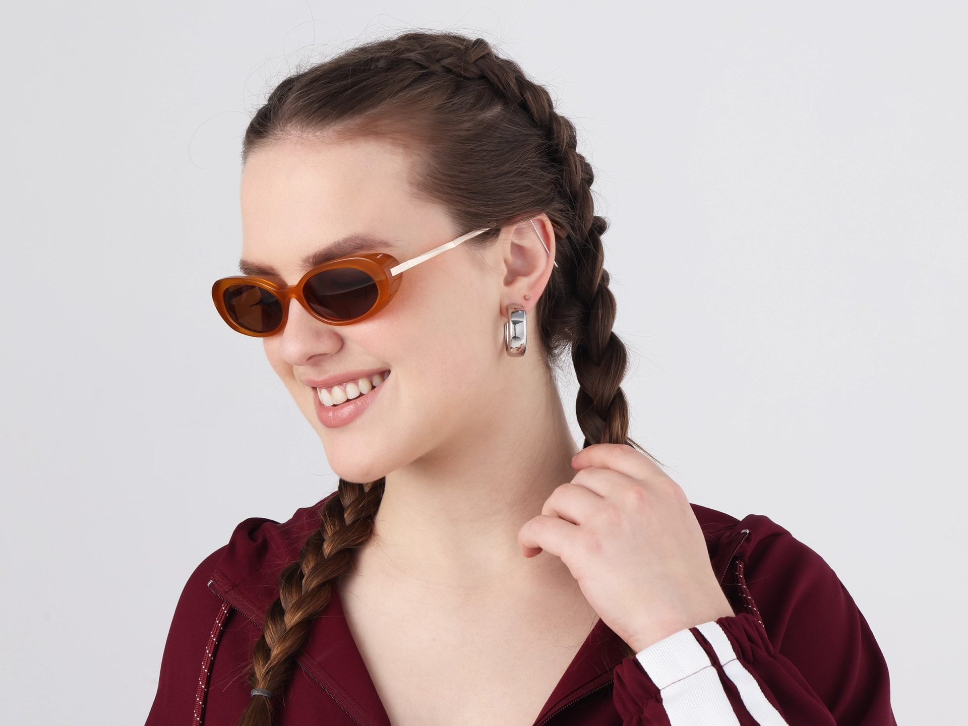 Golden Frame With Dark Grey Tinted Sunglasses-52