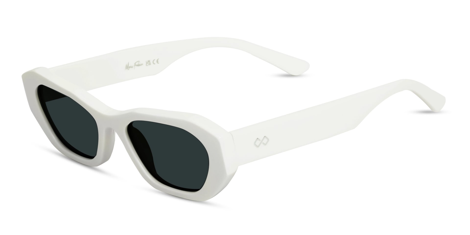 Rectangle Geometric Grey Tint Polarised Sunglasses