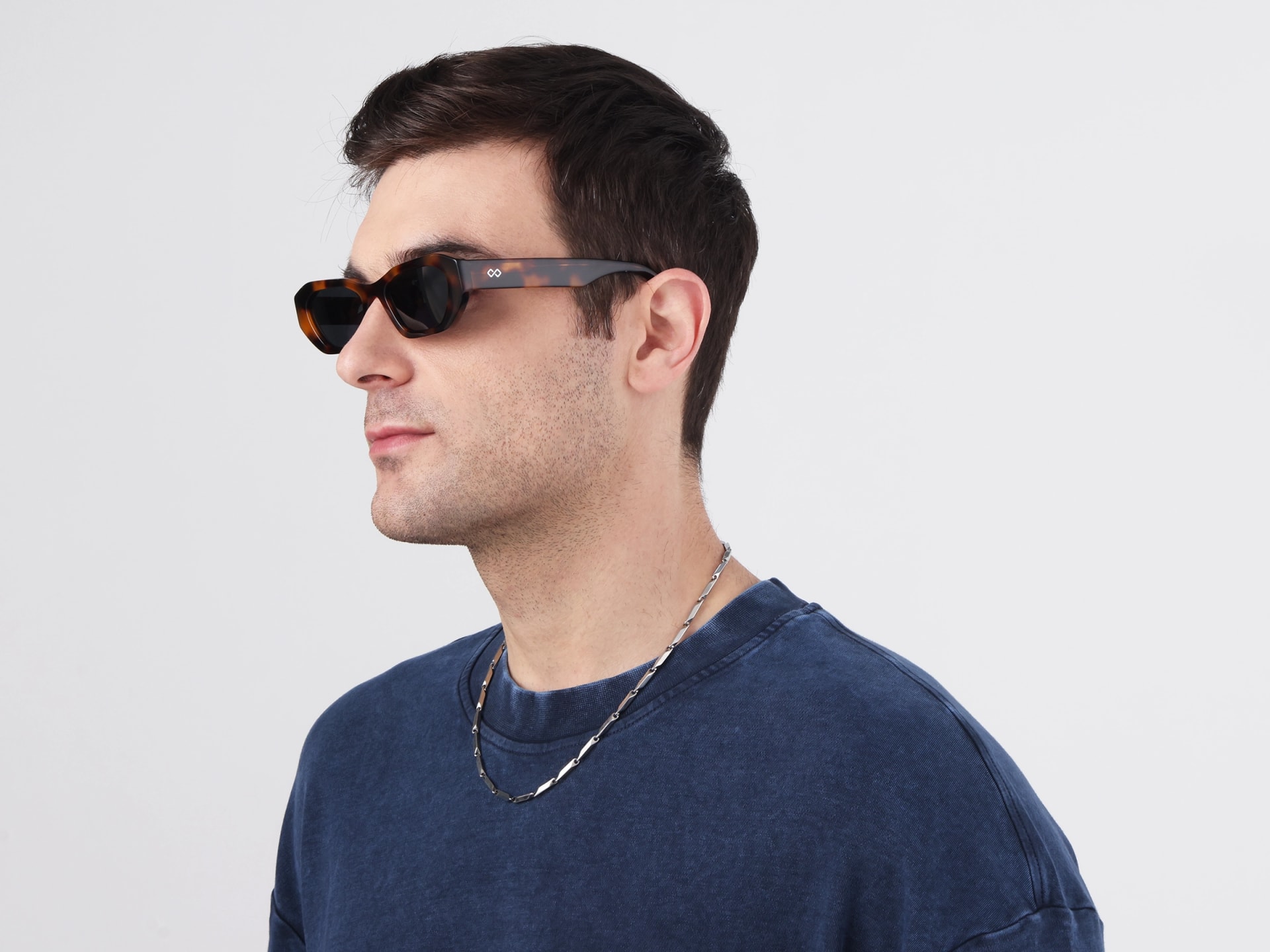 Rectangle Geometric Dark Grey Tint Sunglasses