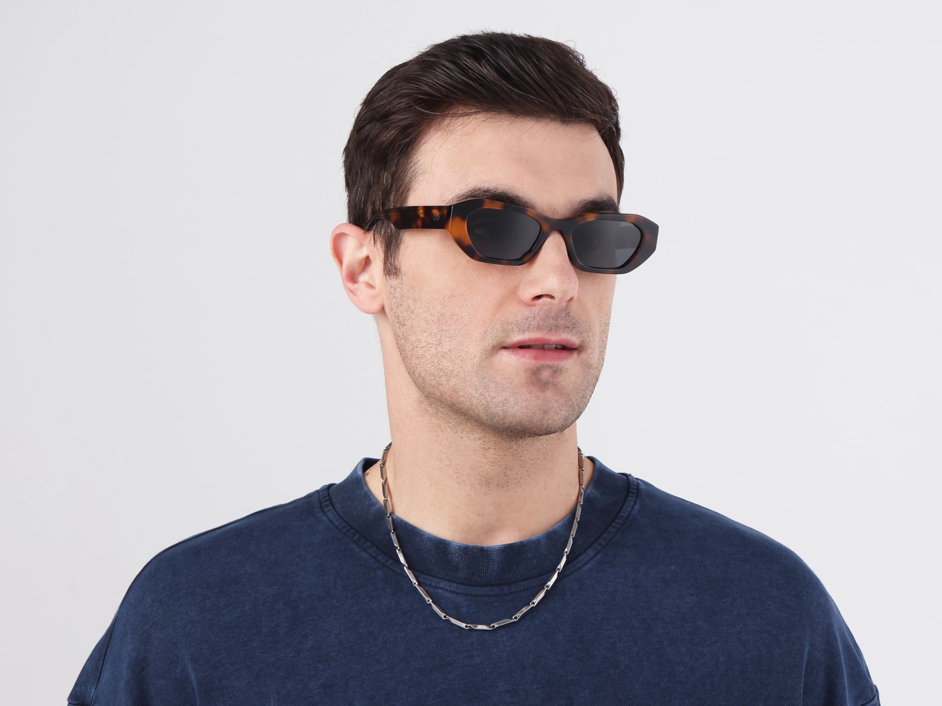 Rectangle Geometric Dark Grey Tint Sunglasses