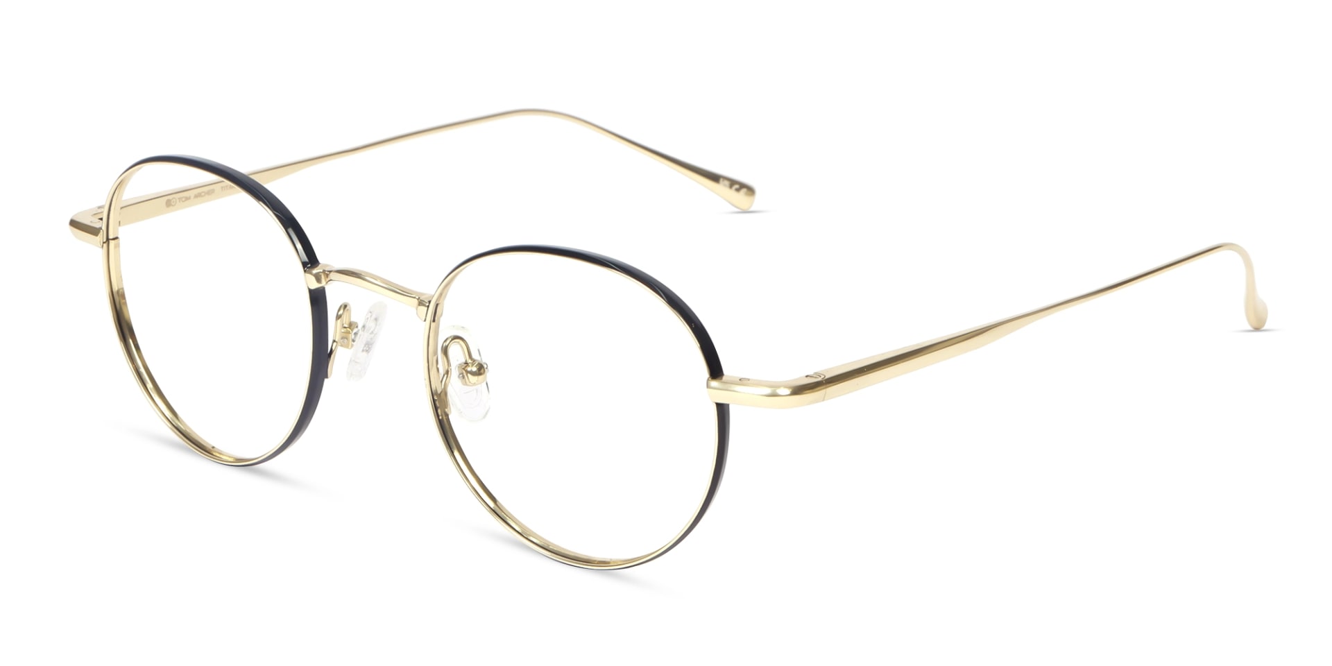 Champagne Gold & Black Metal Glasses-3