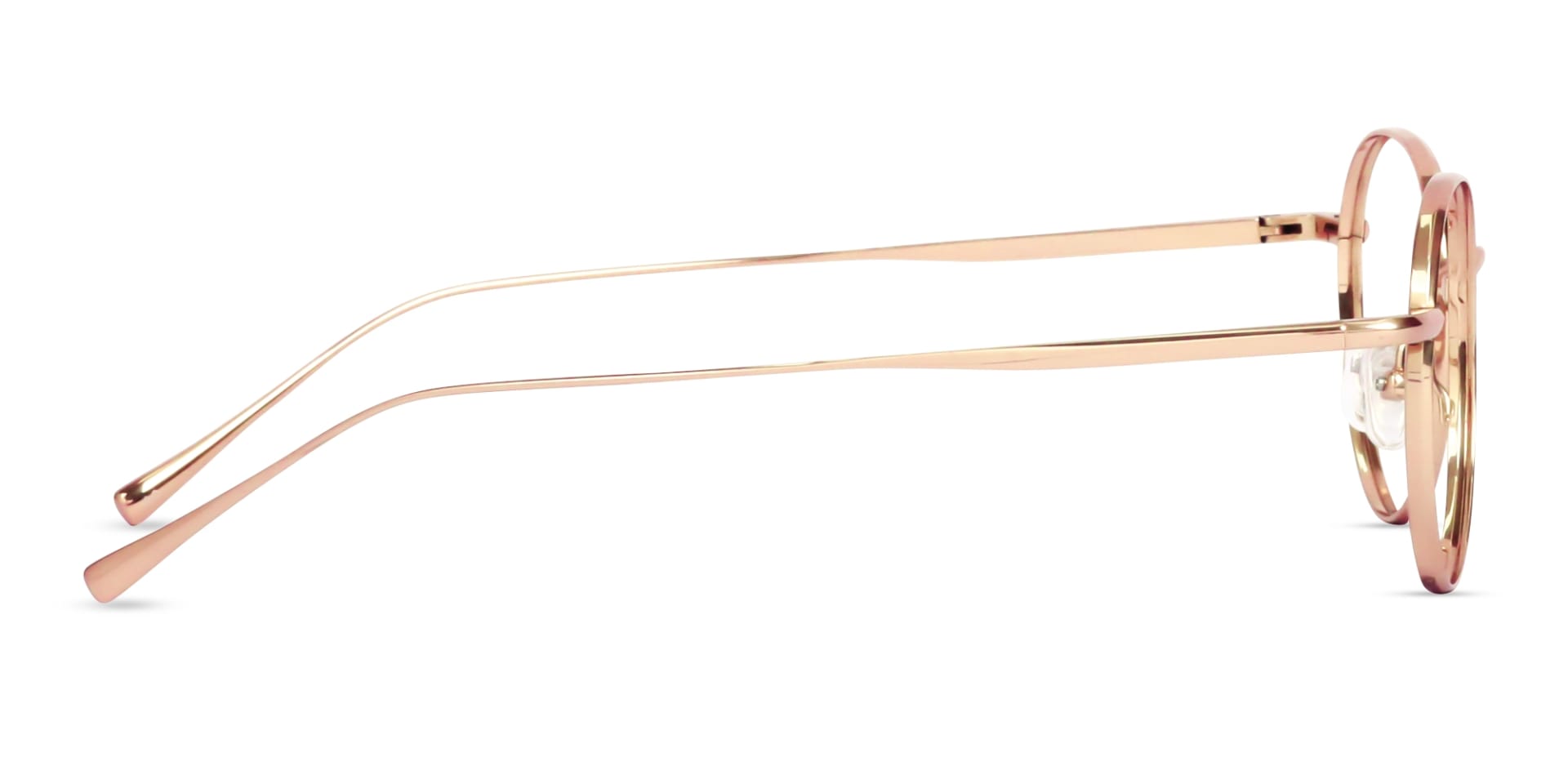 Rose Gold Full-rim Round Glasses
