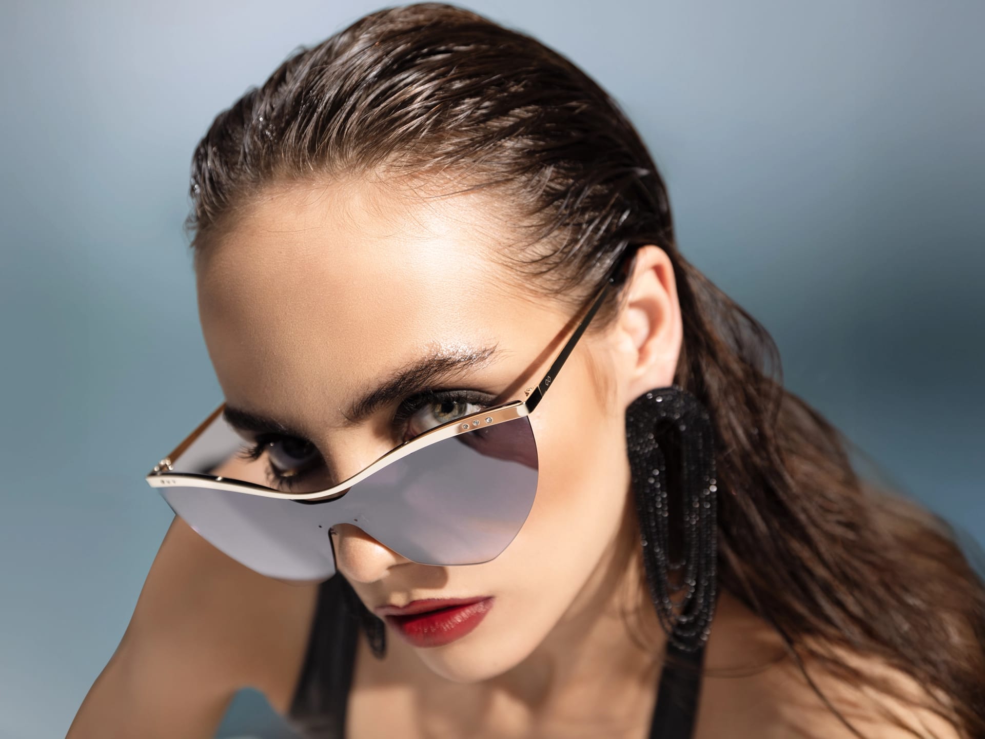 Cat-Eye Purpelish Grey Gradient Tint Sunglasses