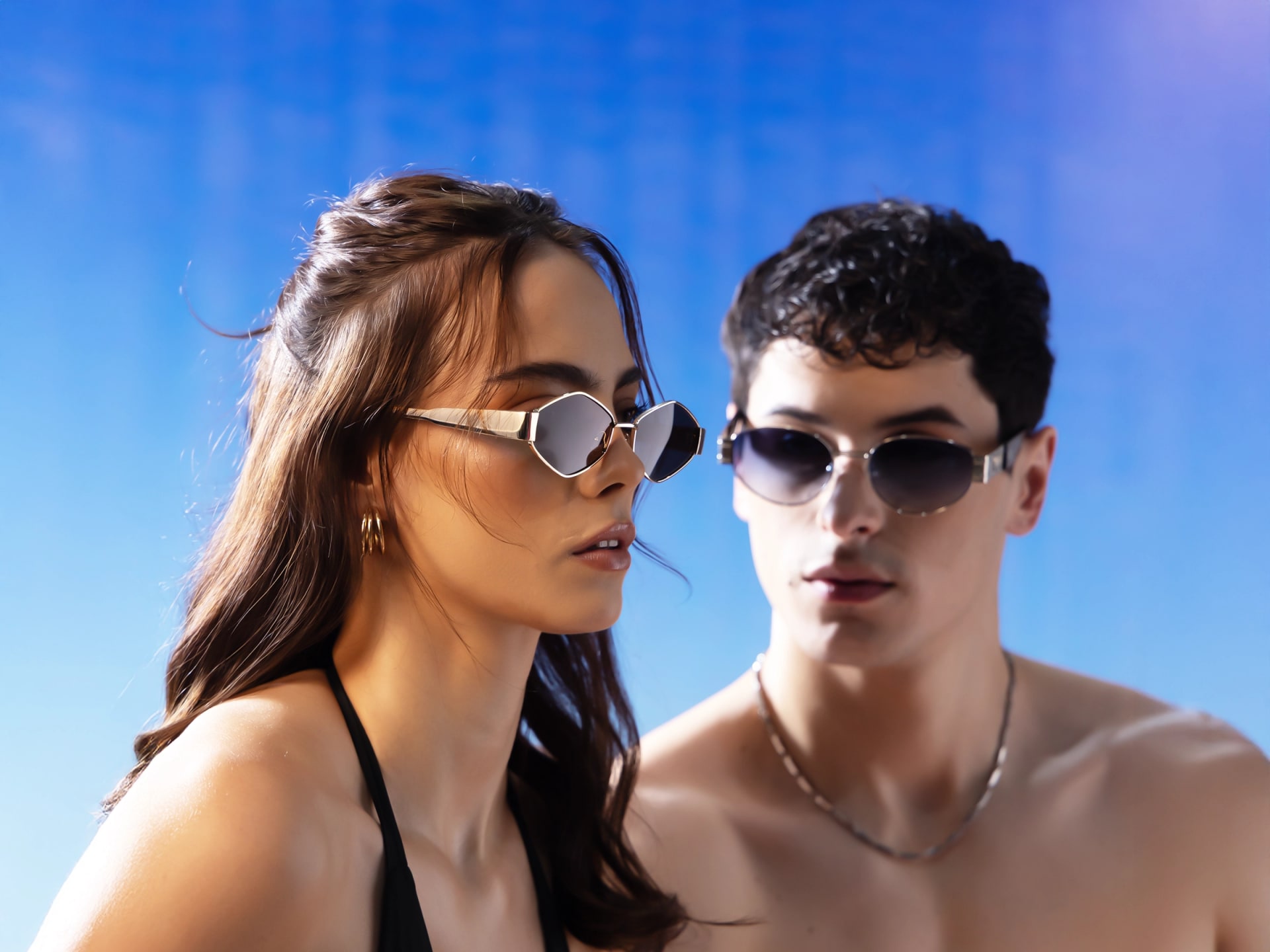 Champagne Gold & Tortoise Geometric Sunglasses