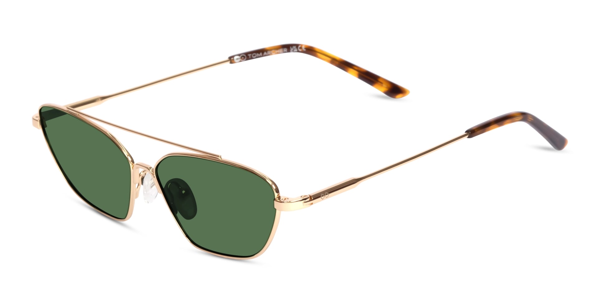 Matte Polished Gold Oval Metal Sunglasses