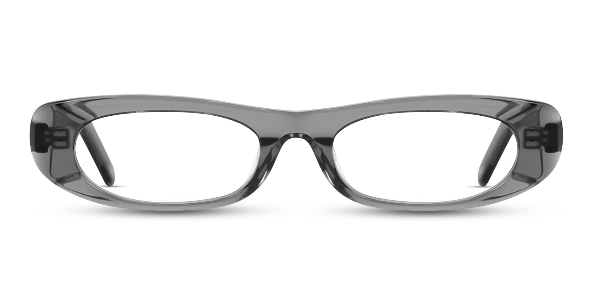 Crystal Steel Grey Rectangle Oval Glasses