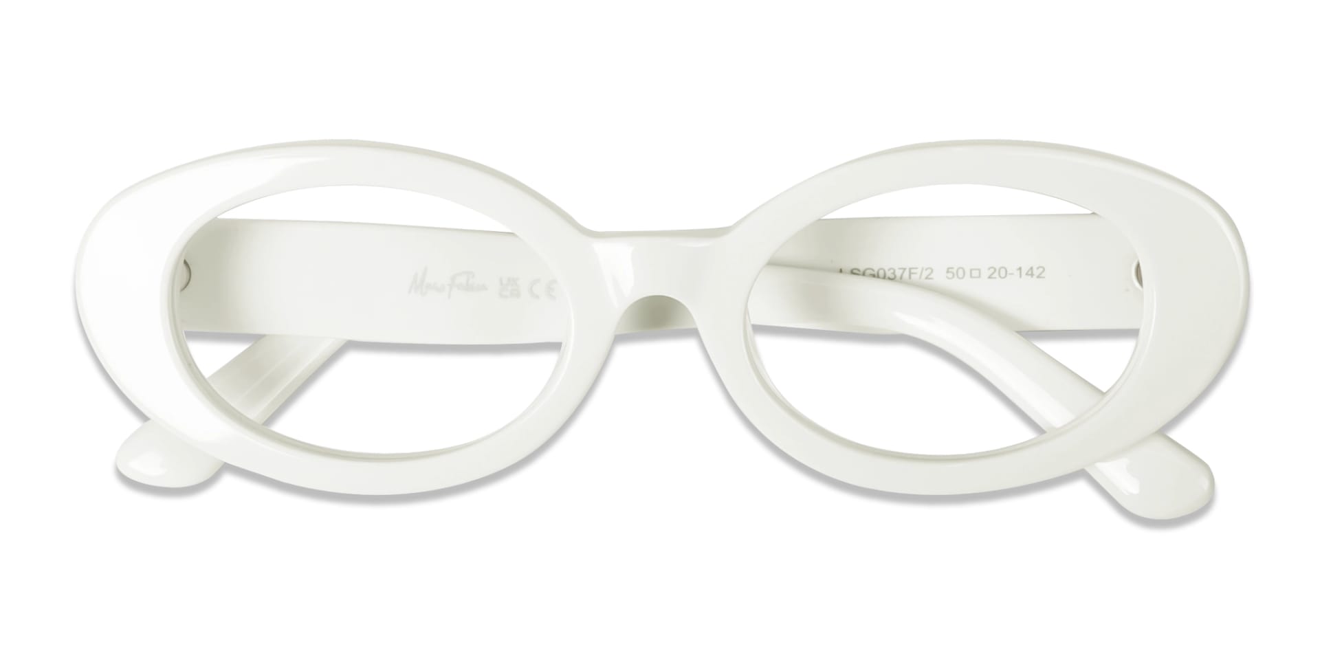 White Oval Acetate Full-Rim Glasses