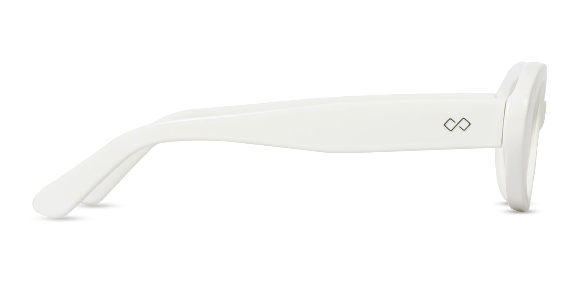 White Oval Acetate Full-Rim Glasses