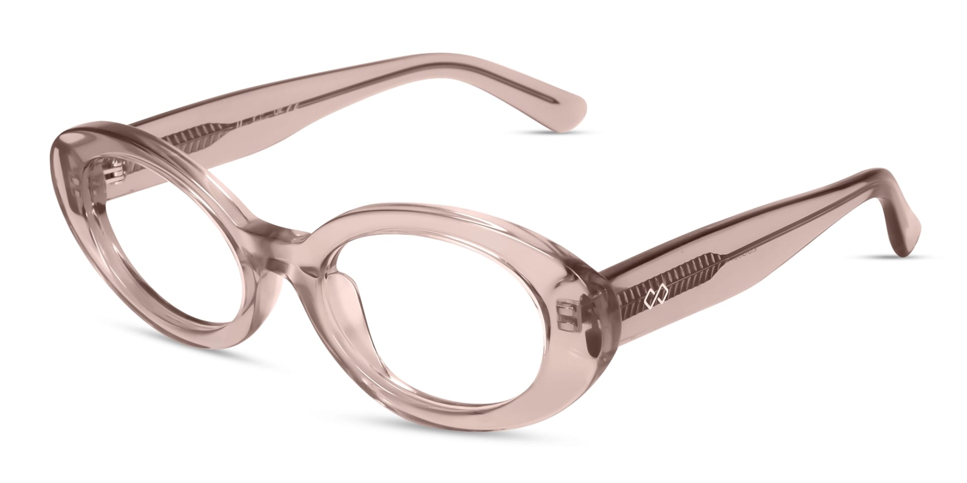 Crystal Pink Oval Glasses