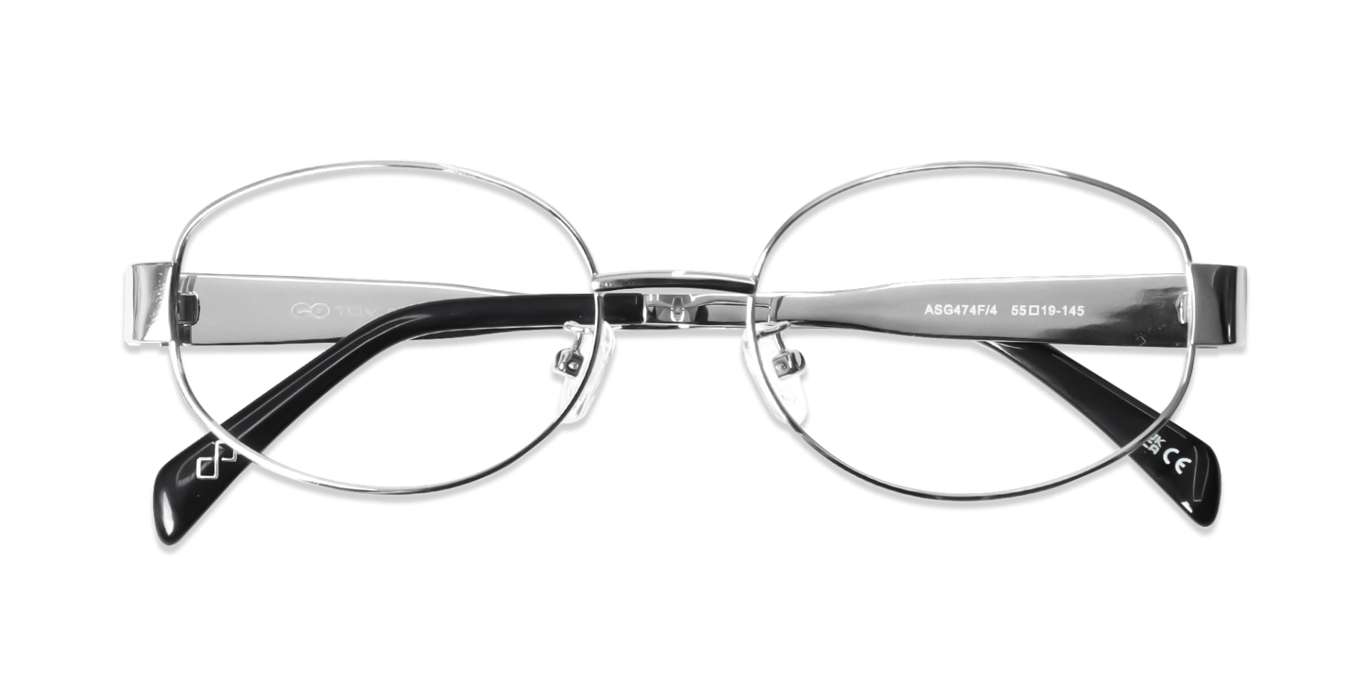 Silver Oval Metal Full-Rim Glasses-6