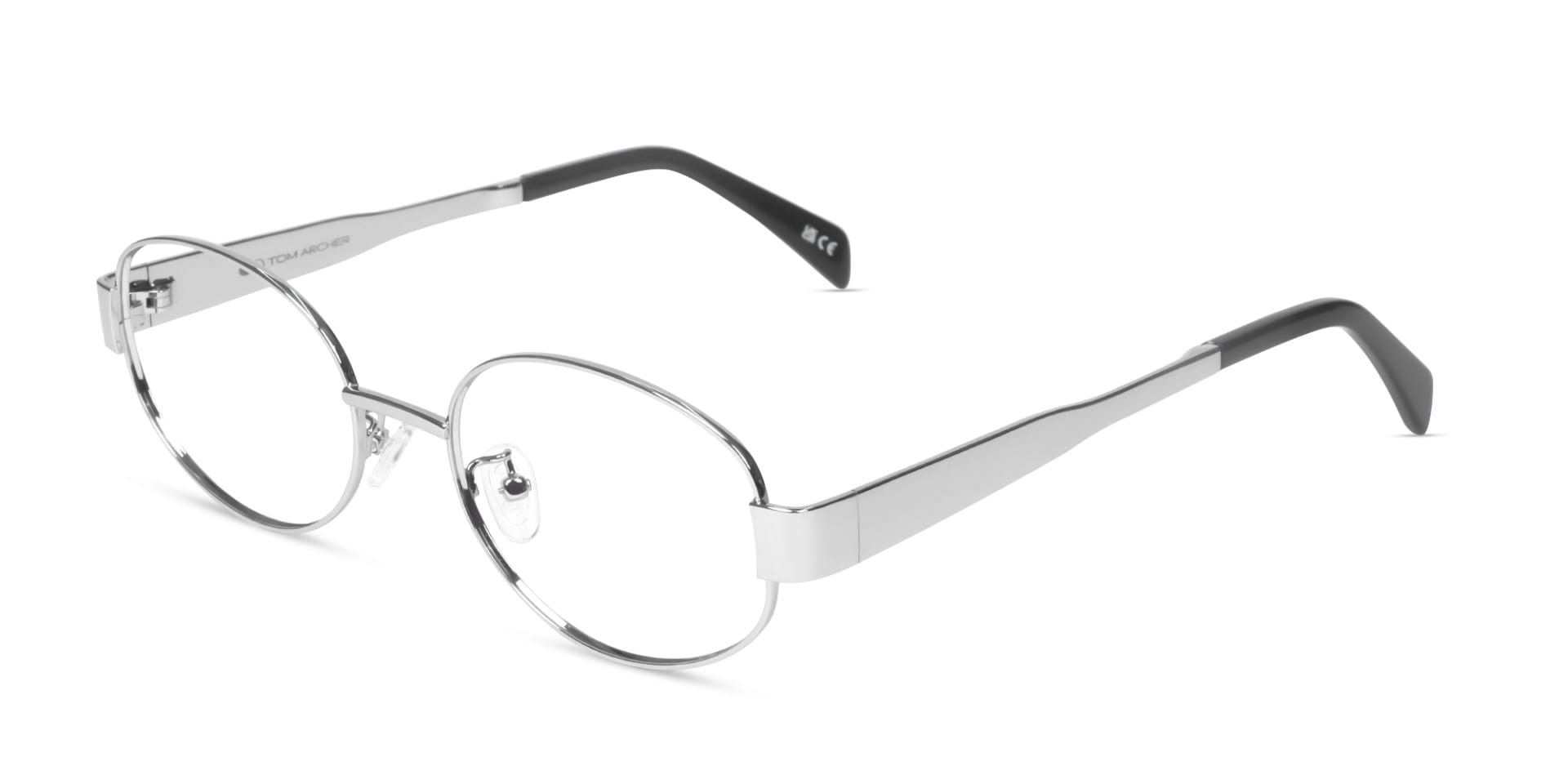 Silver Oval Metal Full-Rim Glasses-3
