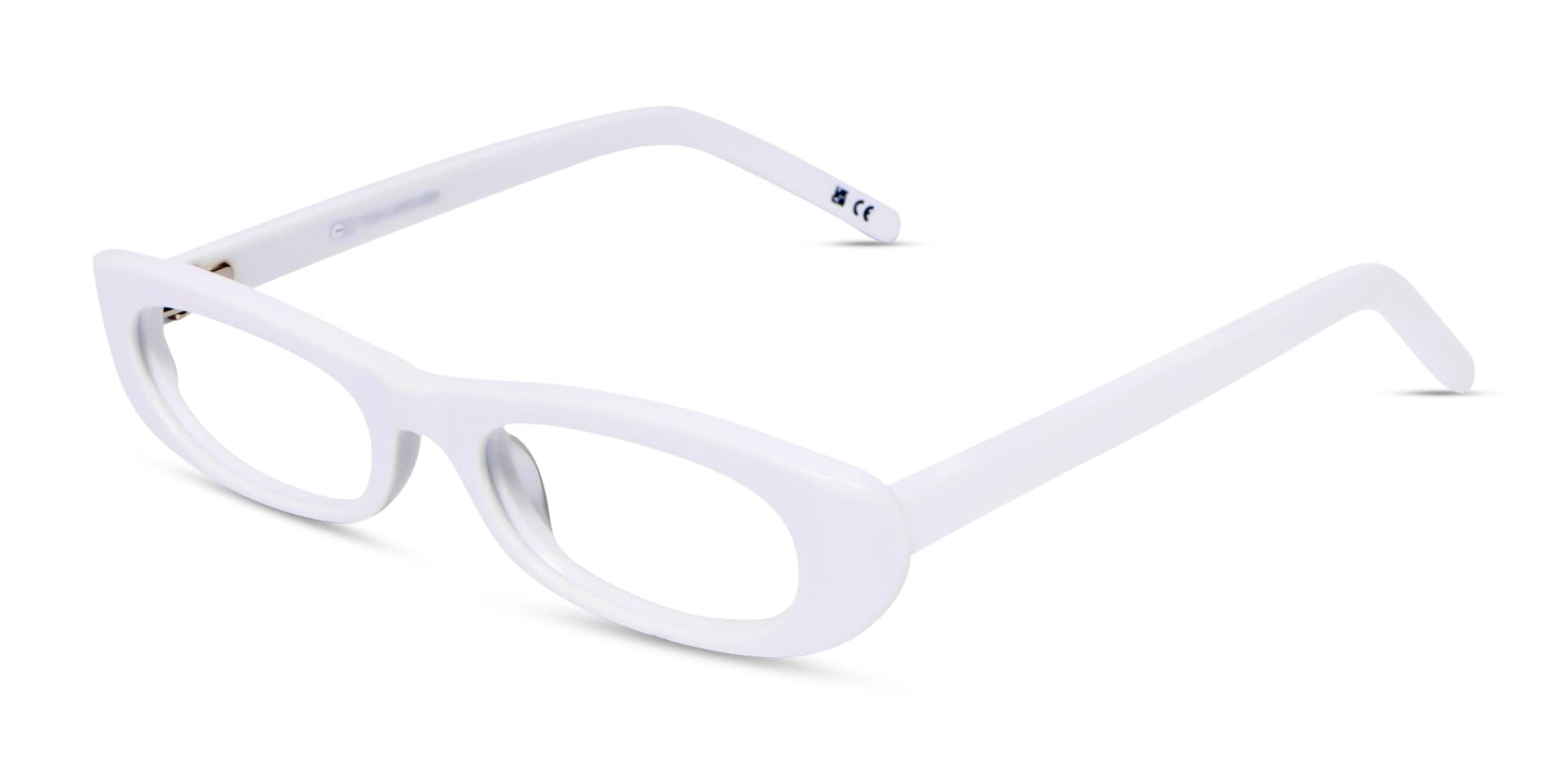 White Rectangle Oval Full-Rim Glasses