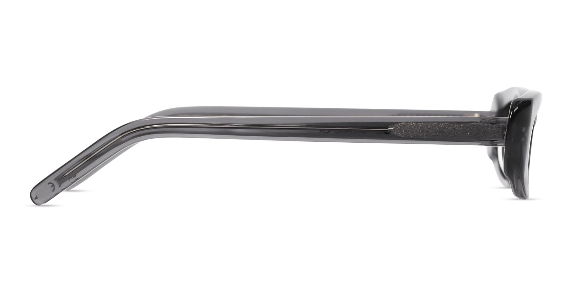 Crystal Steel Grey Rectangle Oval Glasses