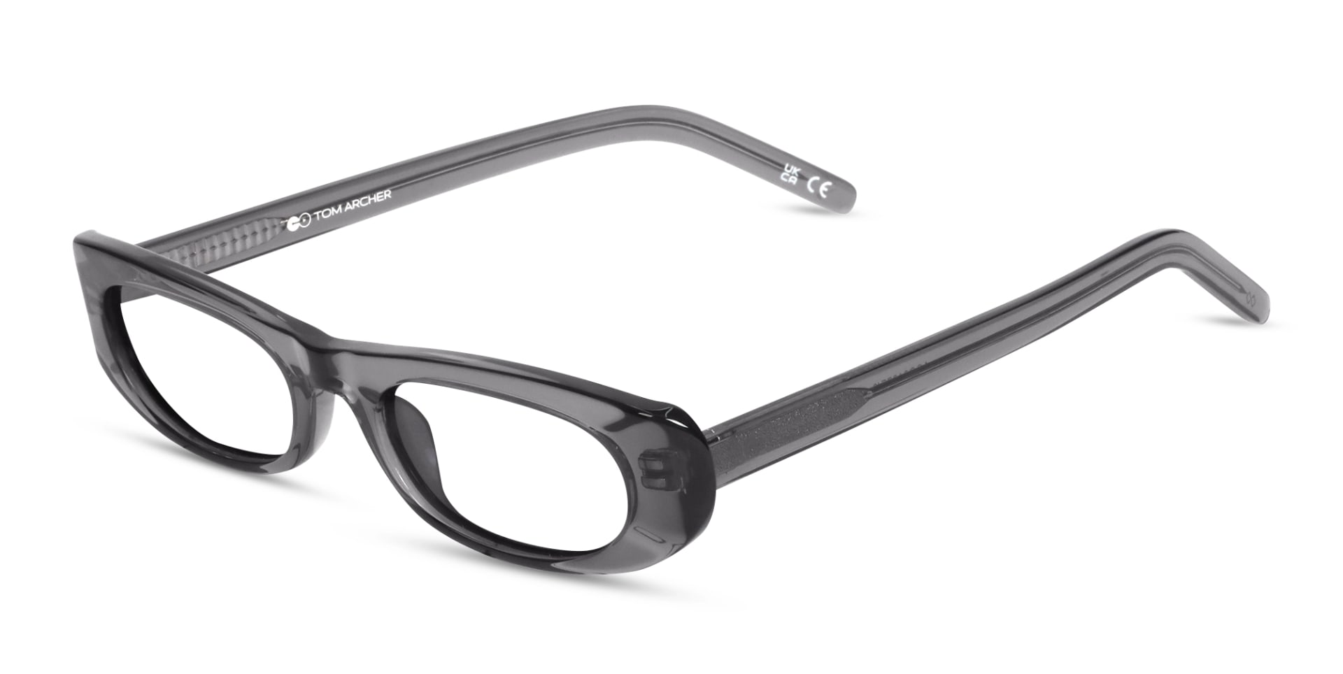 Crystal Steel Grey Rectangle Oval Glasses