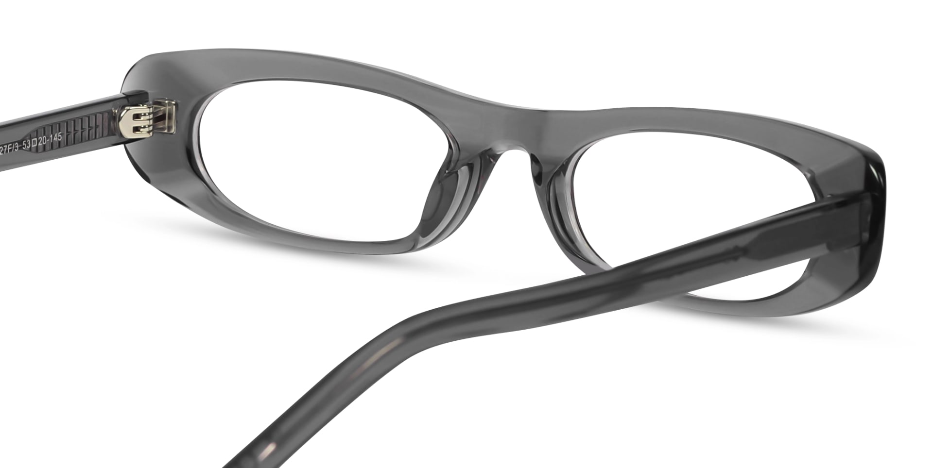 Crystal Steel Grey Rectangle Oval Glasses