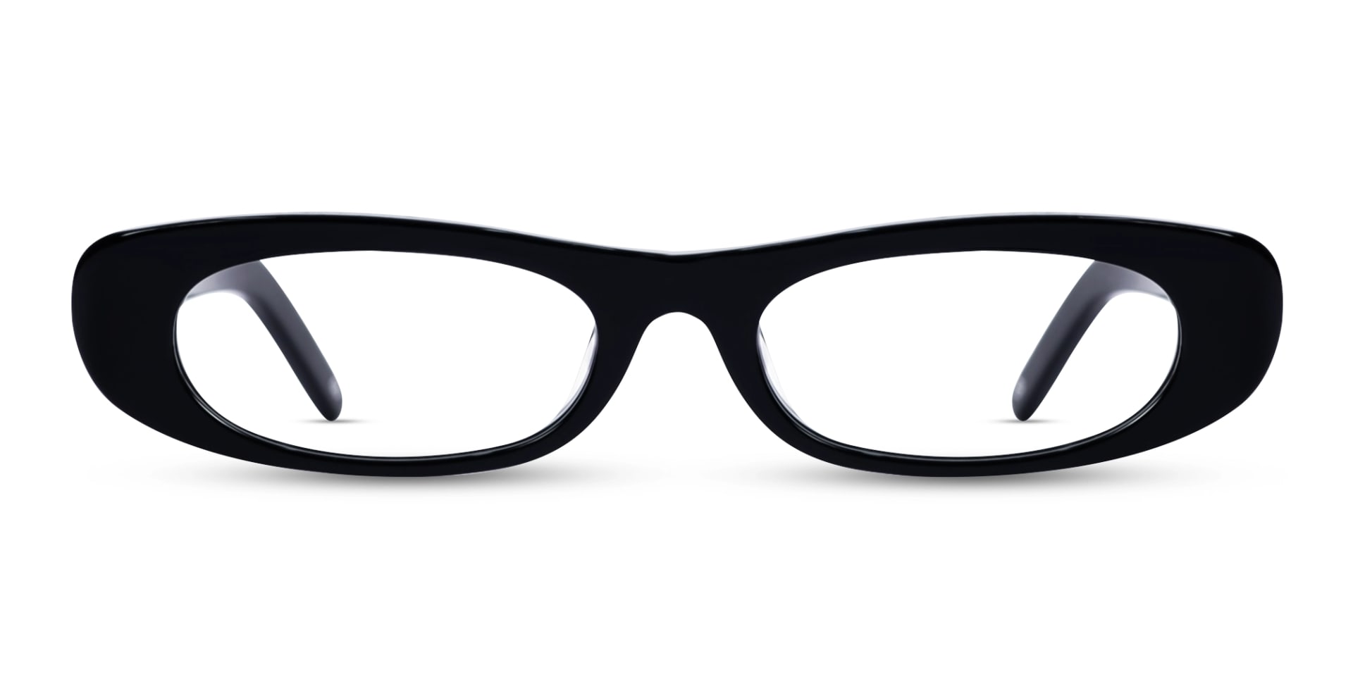 Black Oval Rectangle Full-Rim Glasses
