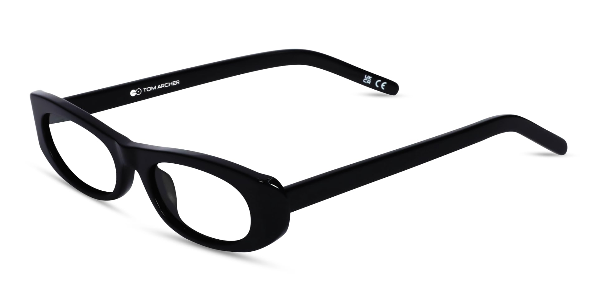 Black Oval Rectangle Full-Rim Glasses