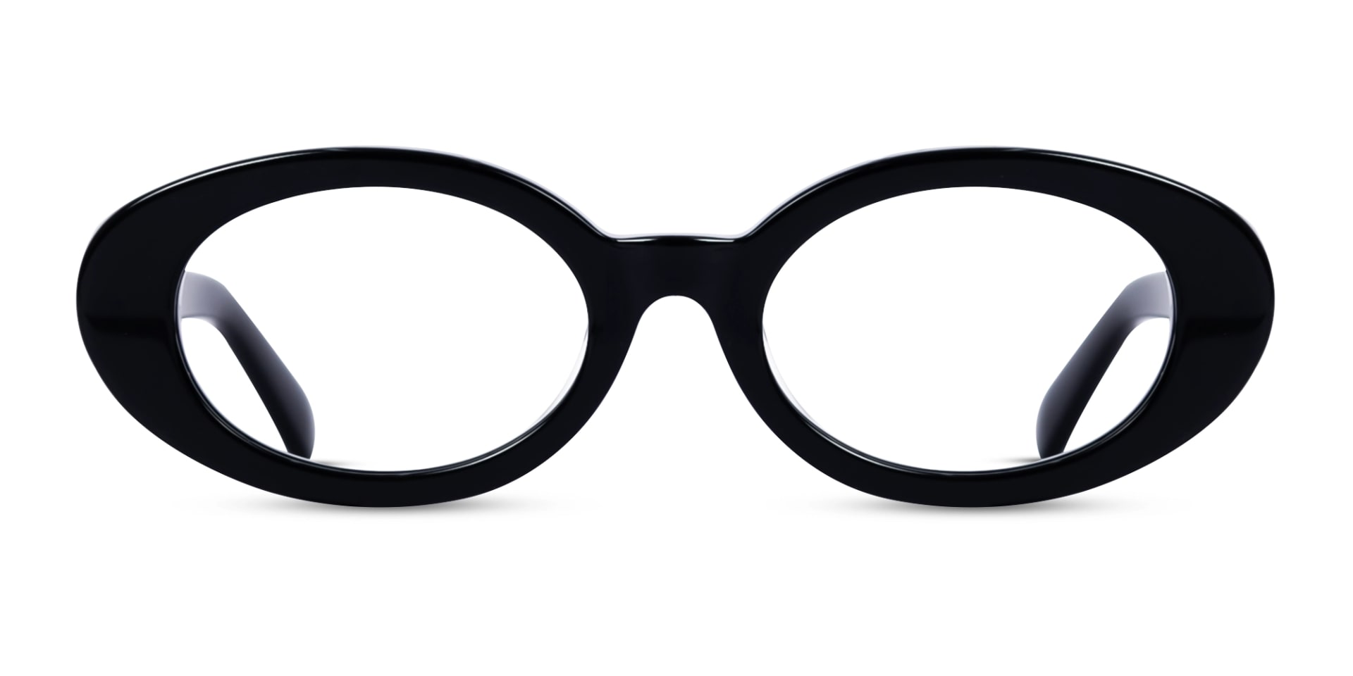 Black Oval Acetate Full-Rim Glasses