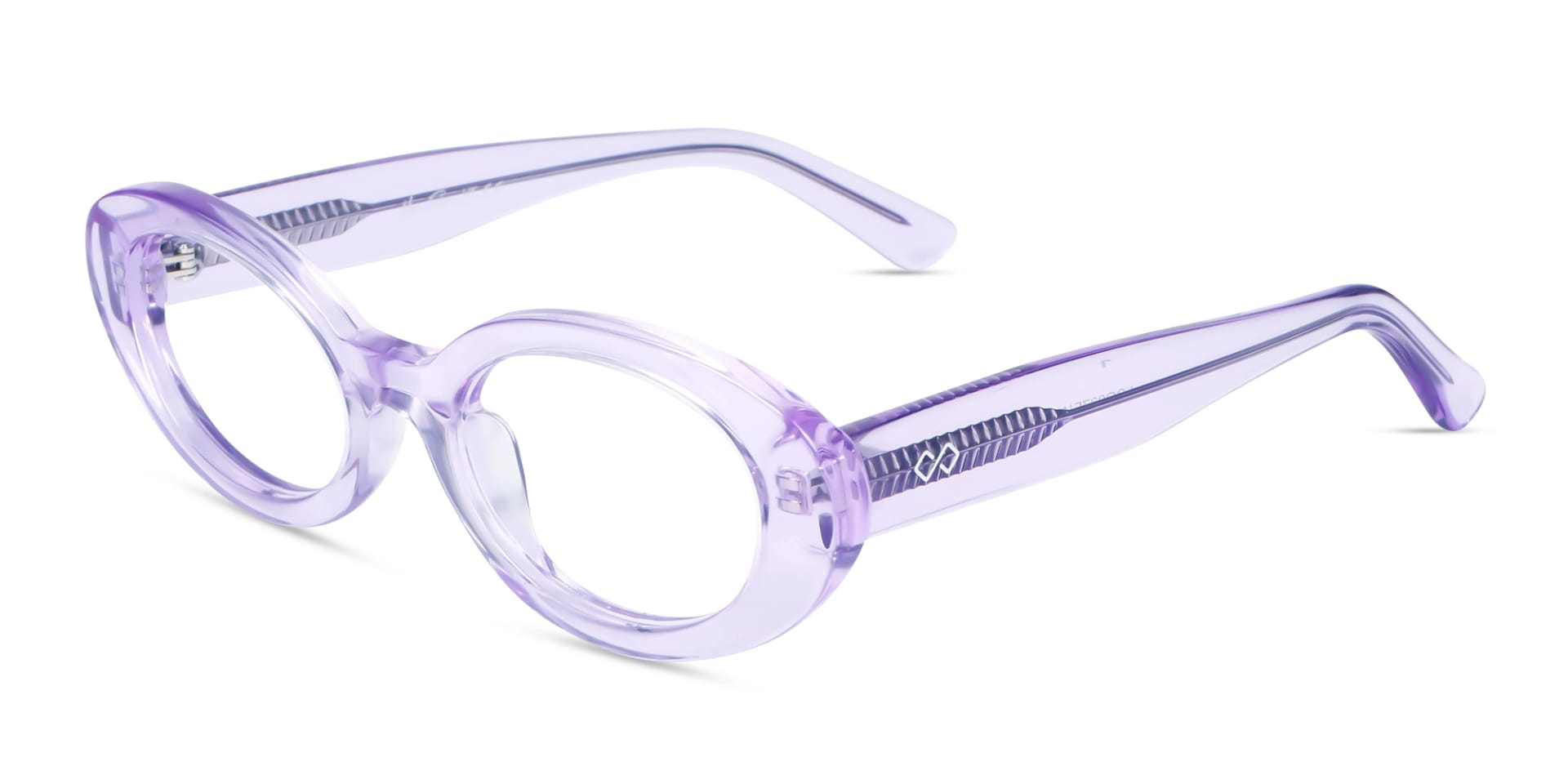 Crystal Wisteria Oval Acetate Glasses