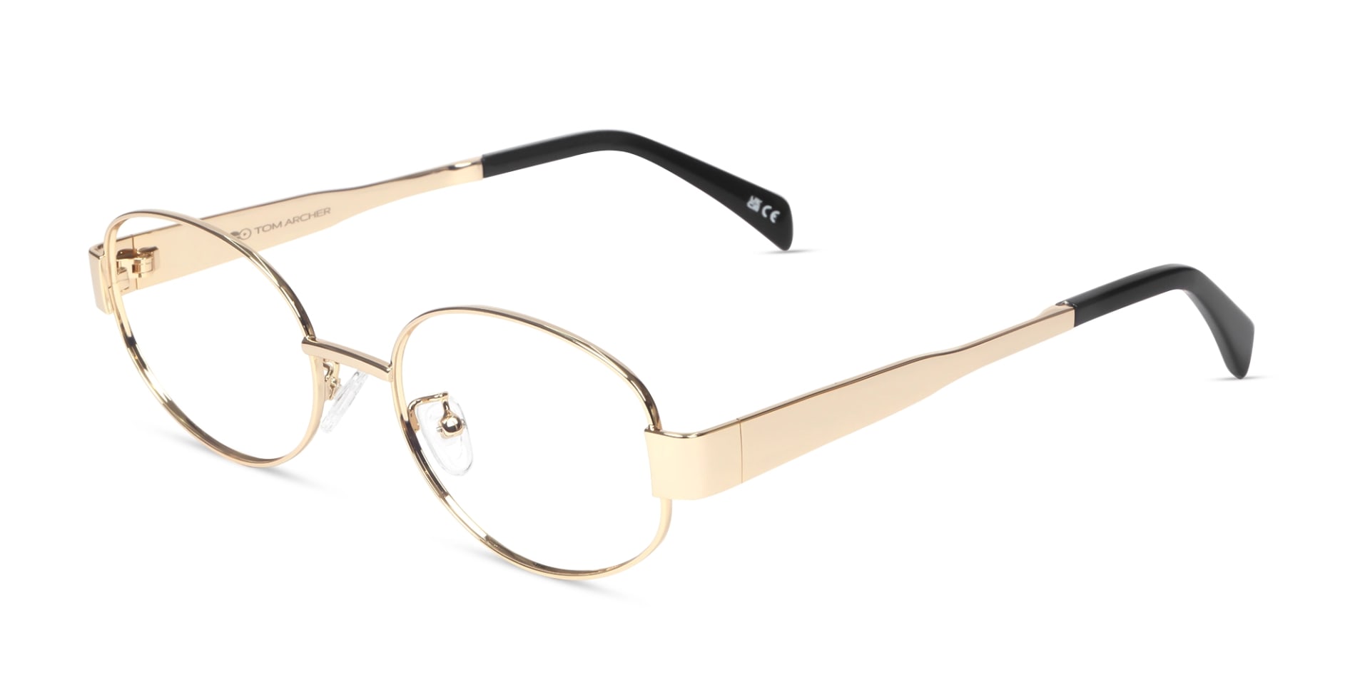 Champagne Gold Metal Oval Glasses-3