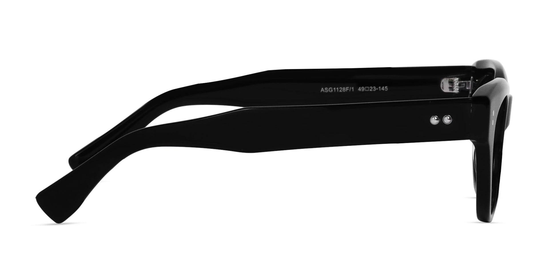 Black Oval Cat-eye Full-Rim Glasses-4