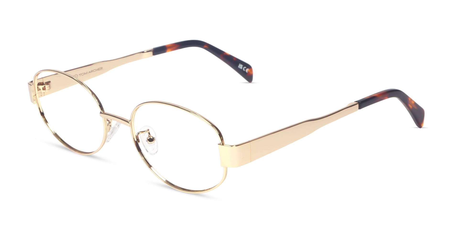 Gold Oval Metal Full-Rim Glasses-3