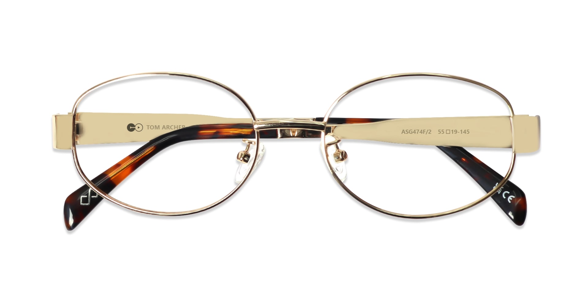 Gold Oval Metal Full-Rim Glasses-6