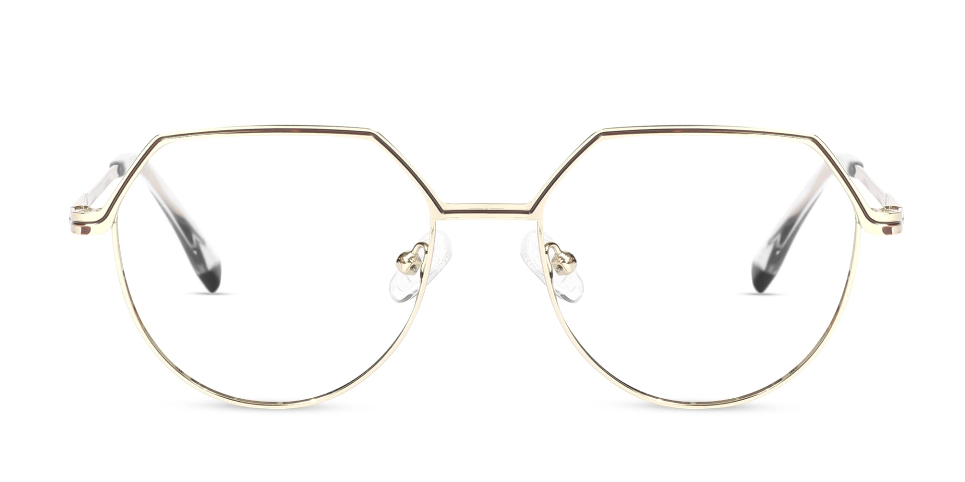 Trendy Gold Geometric Round Glasses-1