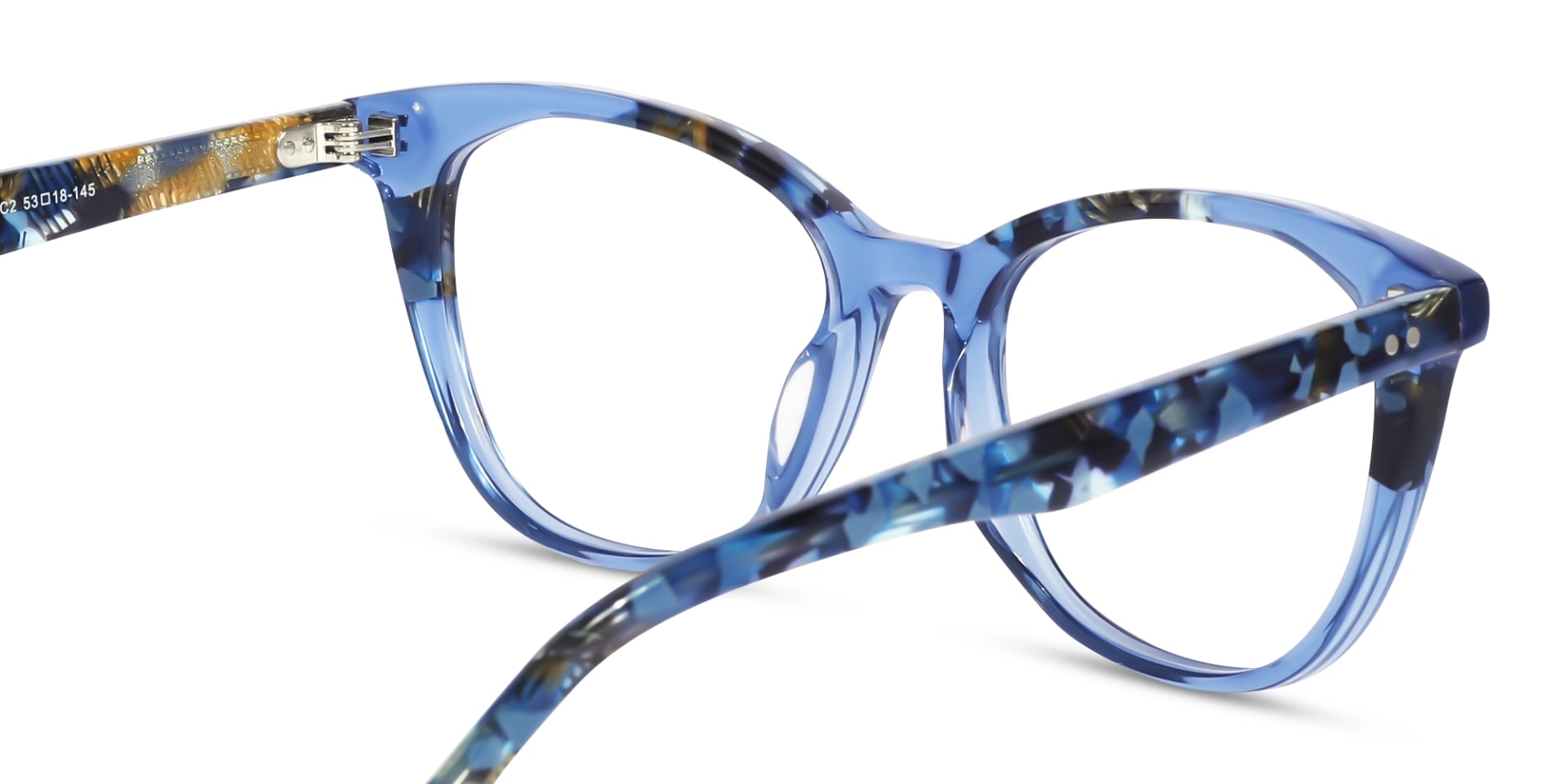 Crystal Powder Blue Cat Eye Glasses-5