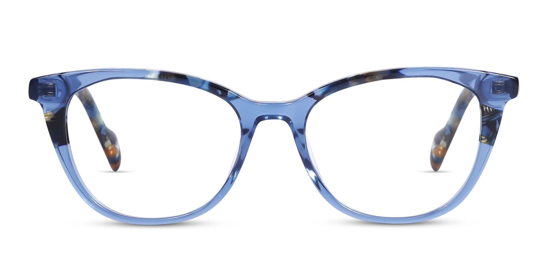 Crystal Powder Blue Cat Eye Glasses-1
