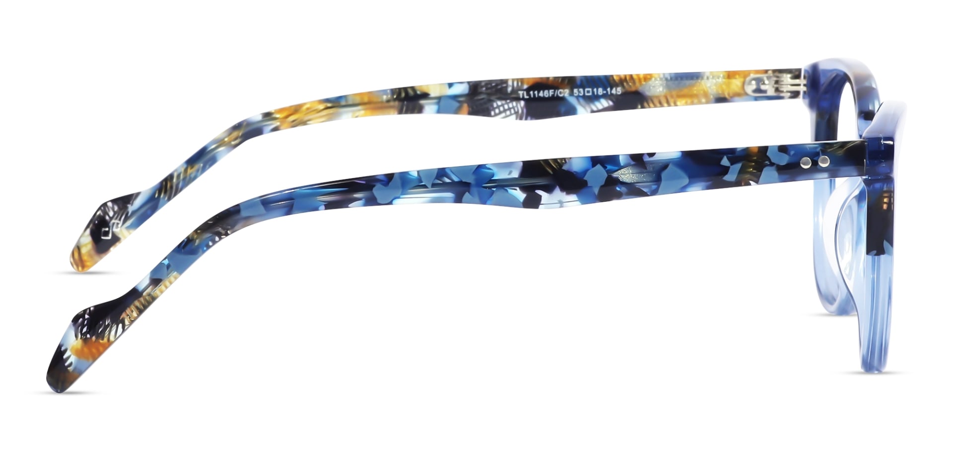 Crystal Powder Blue Cat Eye Glasses-4