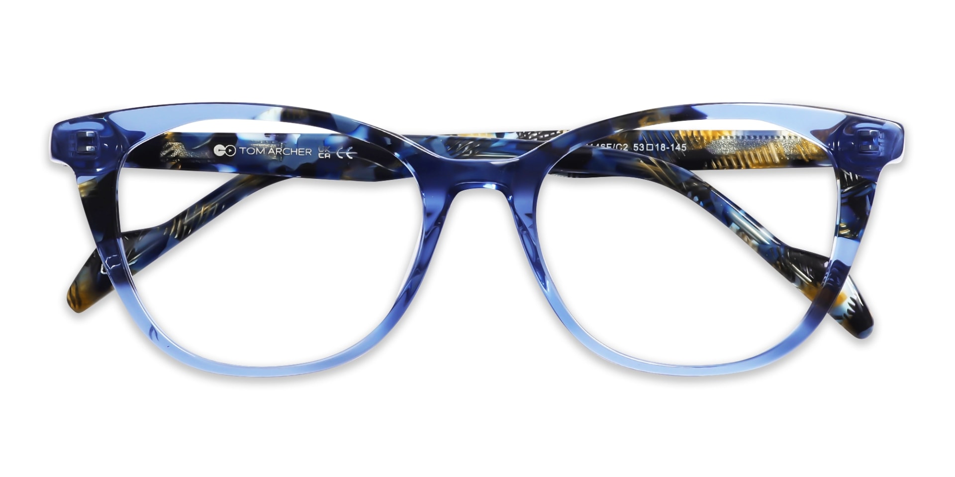 Crystal Powder Blue Cat Eye Glasses-6