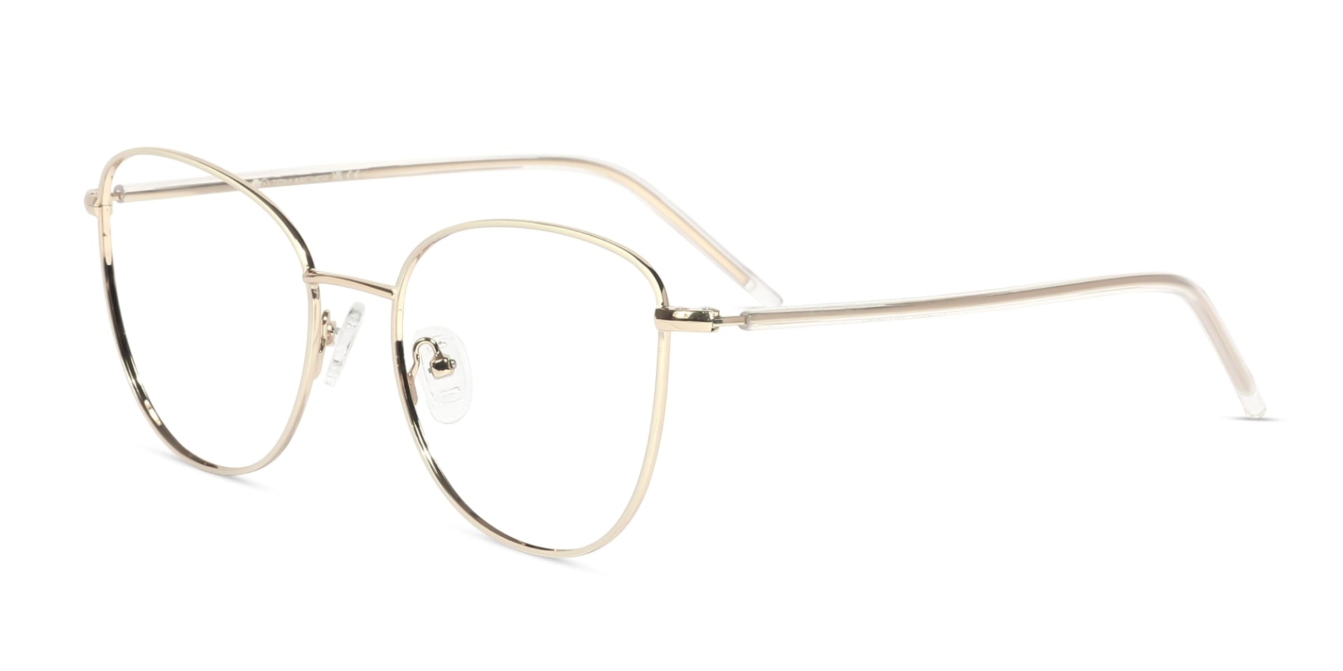 Off-White & Champagne Gold Cat Eye Glasses-3