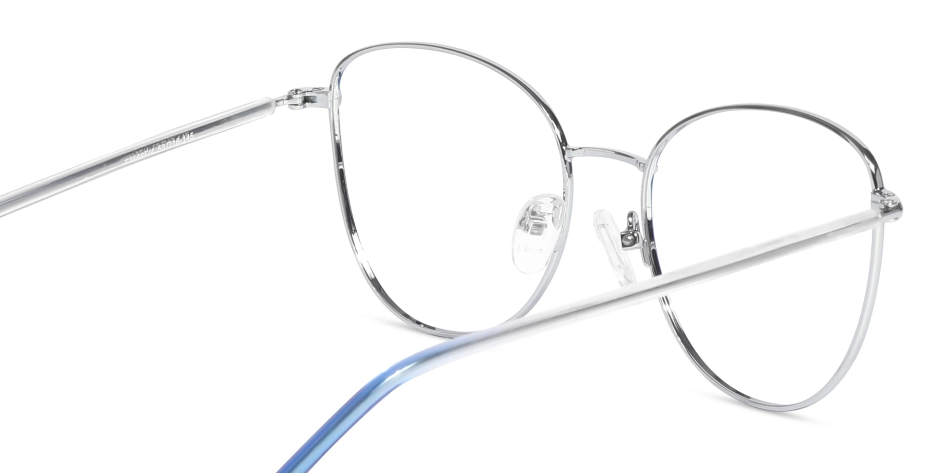 Blue & Silver Cat Eye Glasses For Women-5