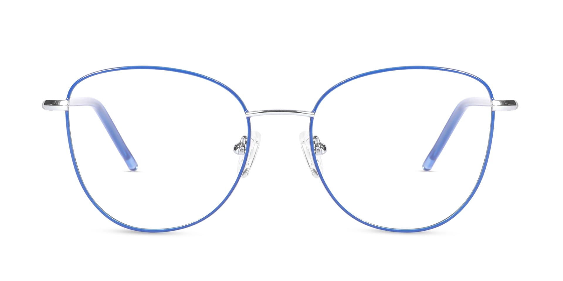 Blue & Silver Cat Eye Glasses For Women-1