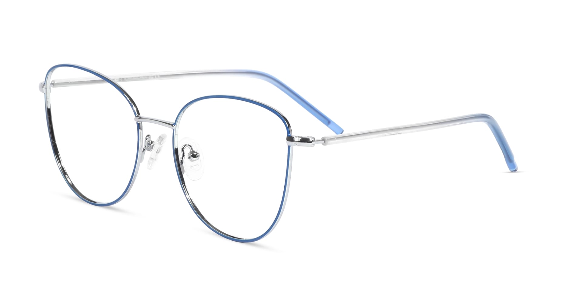 Blue & Silver Cat Eye Glasses For Women-3