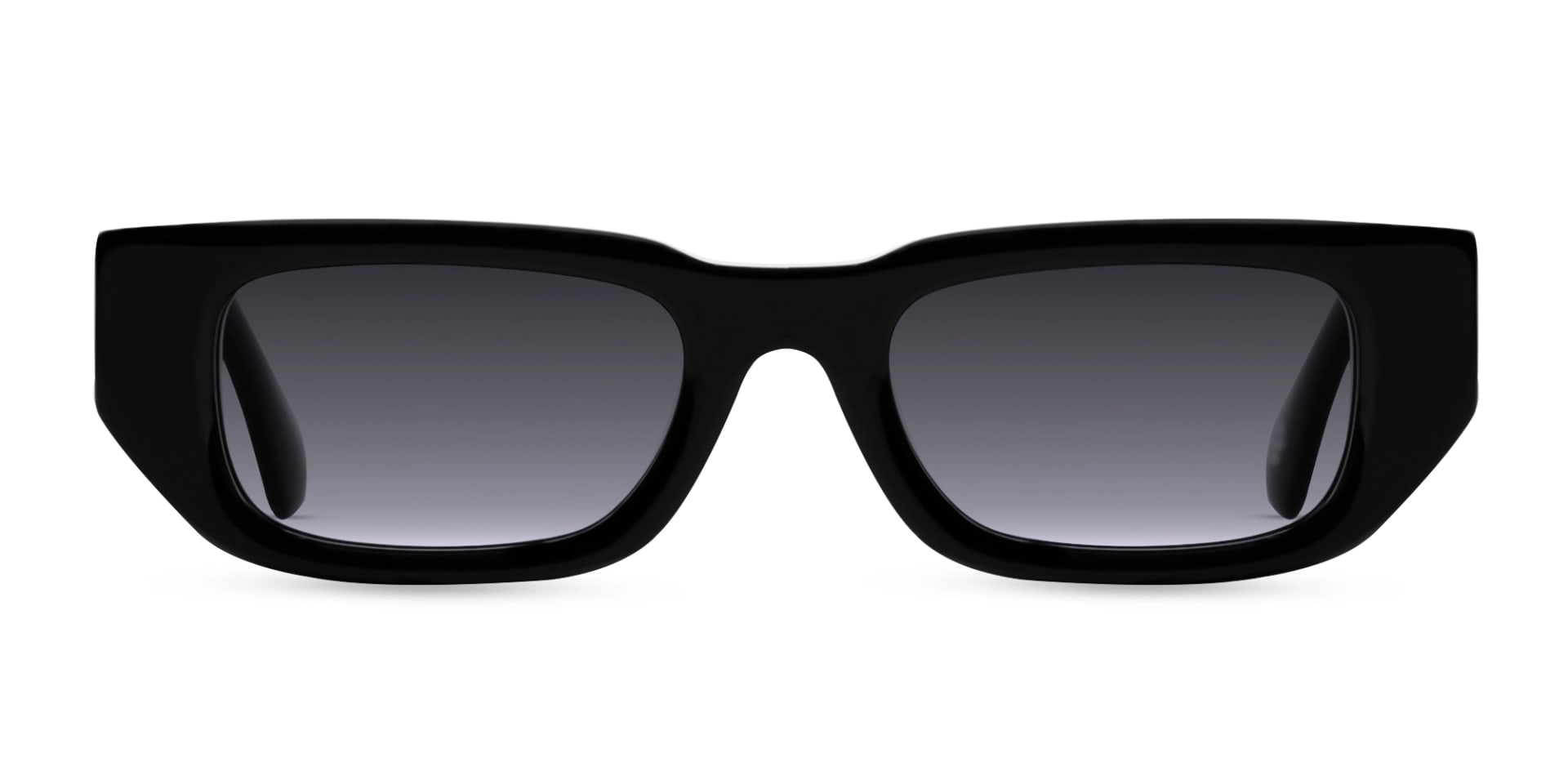 Rectangle Grey Gradient Tint Sunglasses-1